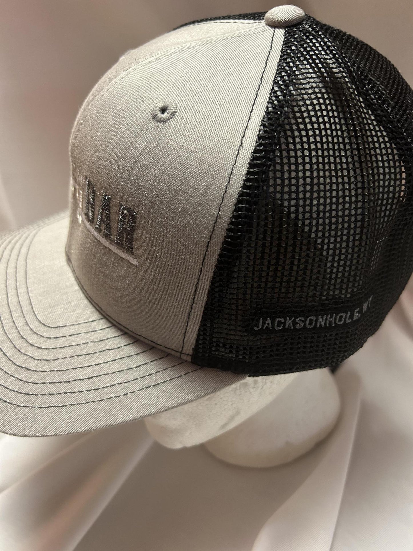 Light Grey Black Mesh Hat Neon