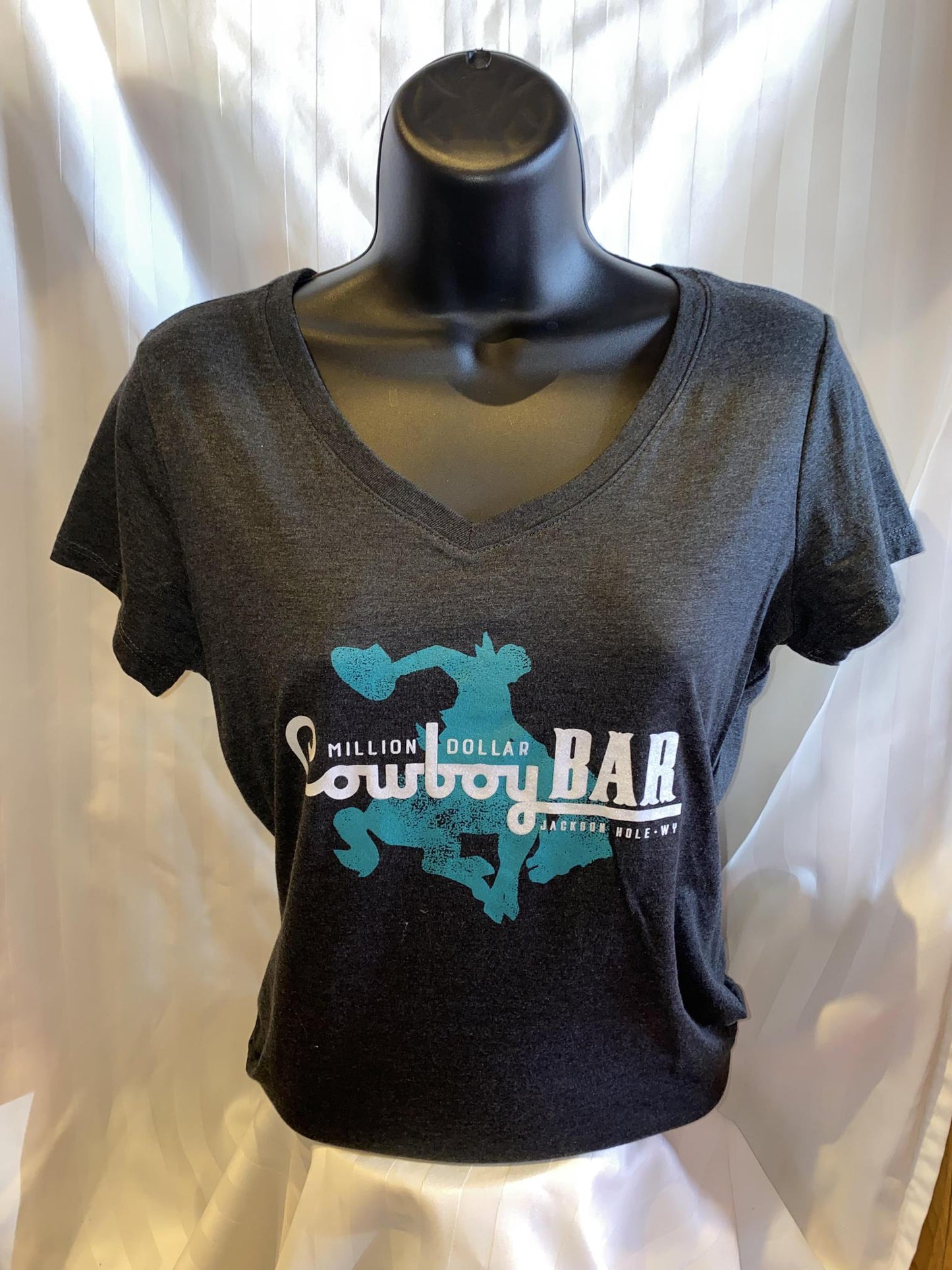 Ladies V Neck Black Frost