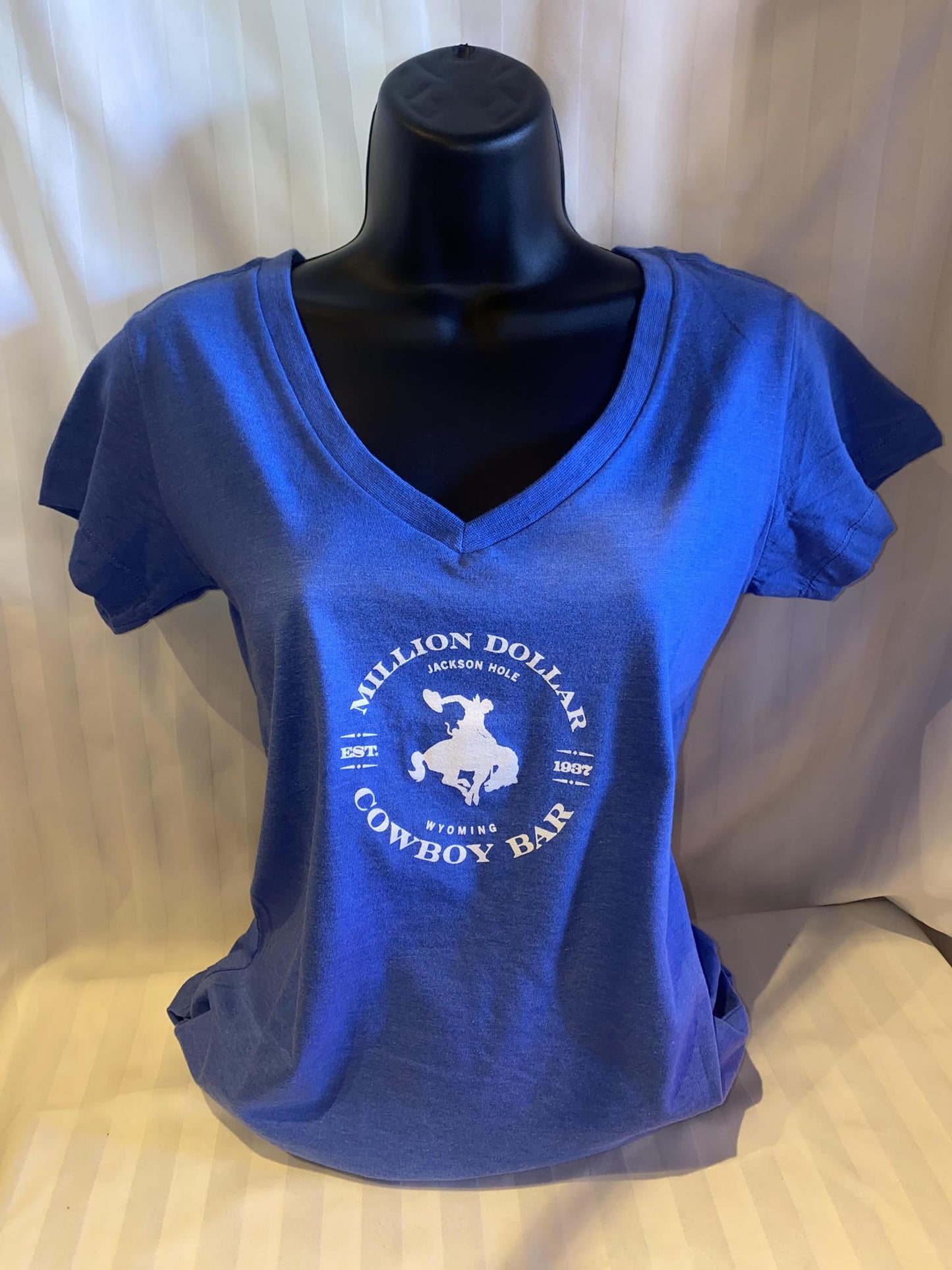 Ladies Royal Blue V Neck
