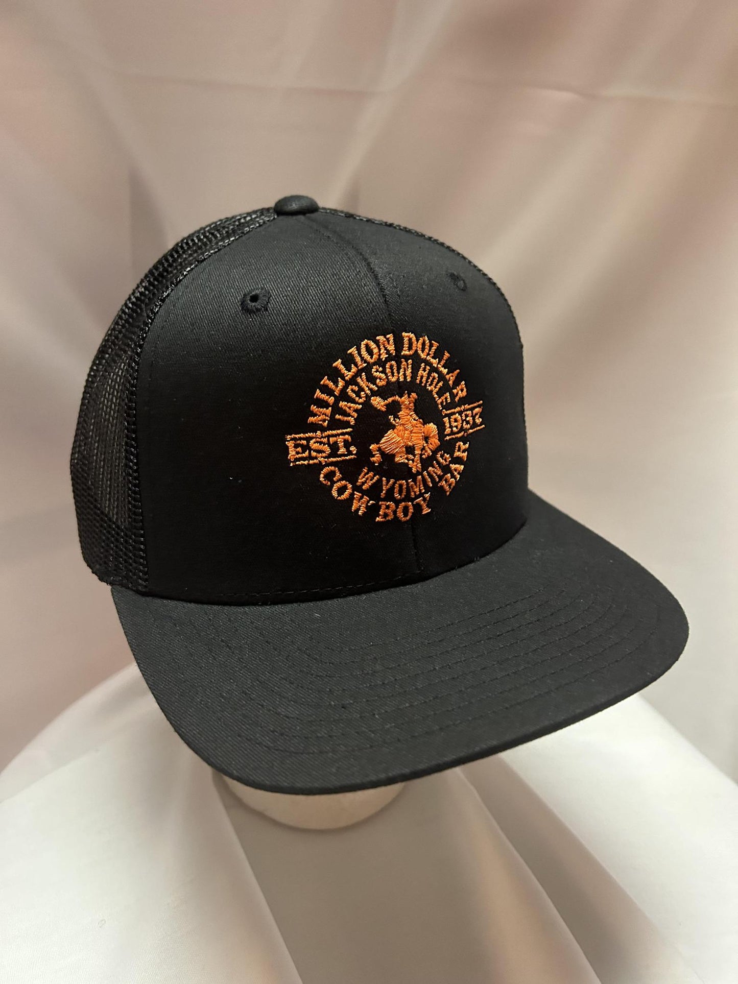 Black on Black with orange Hat