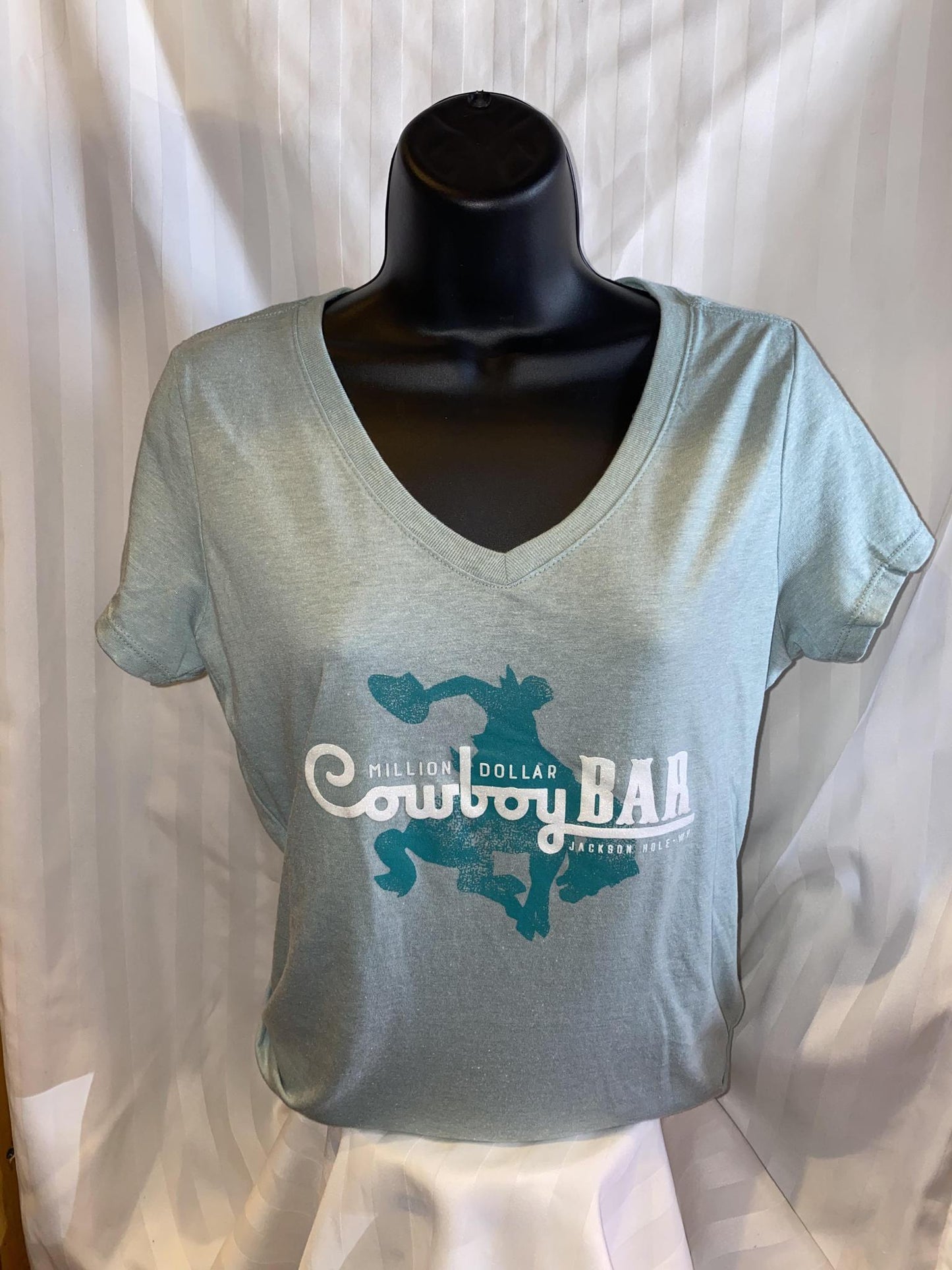 Ladies V Neck Dusty Sage