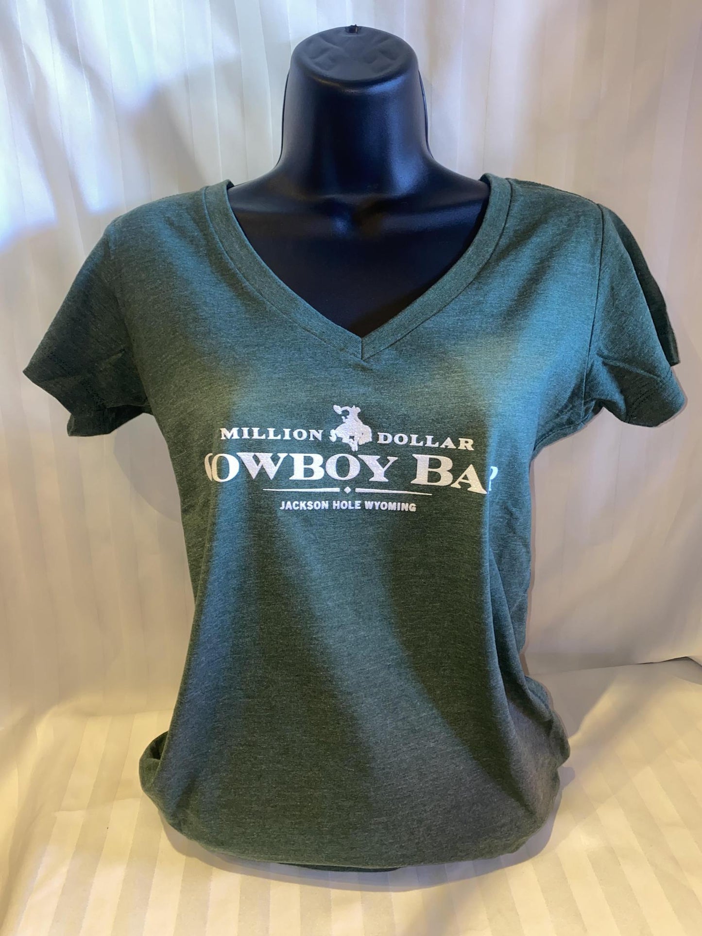 Ladies Green V Neck