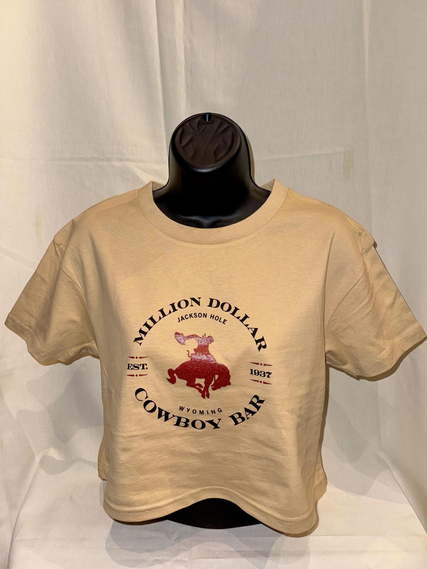 Ladies Gold Glitter Crop