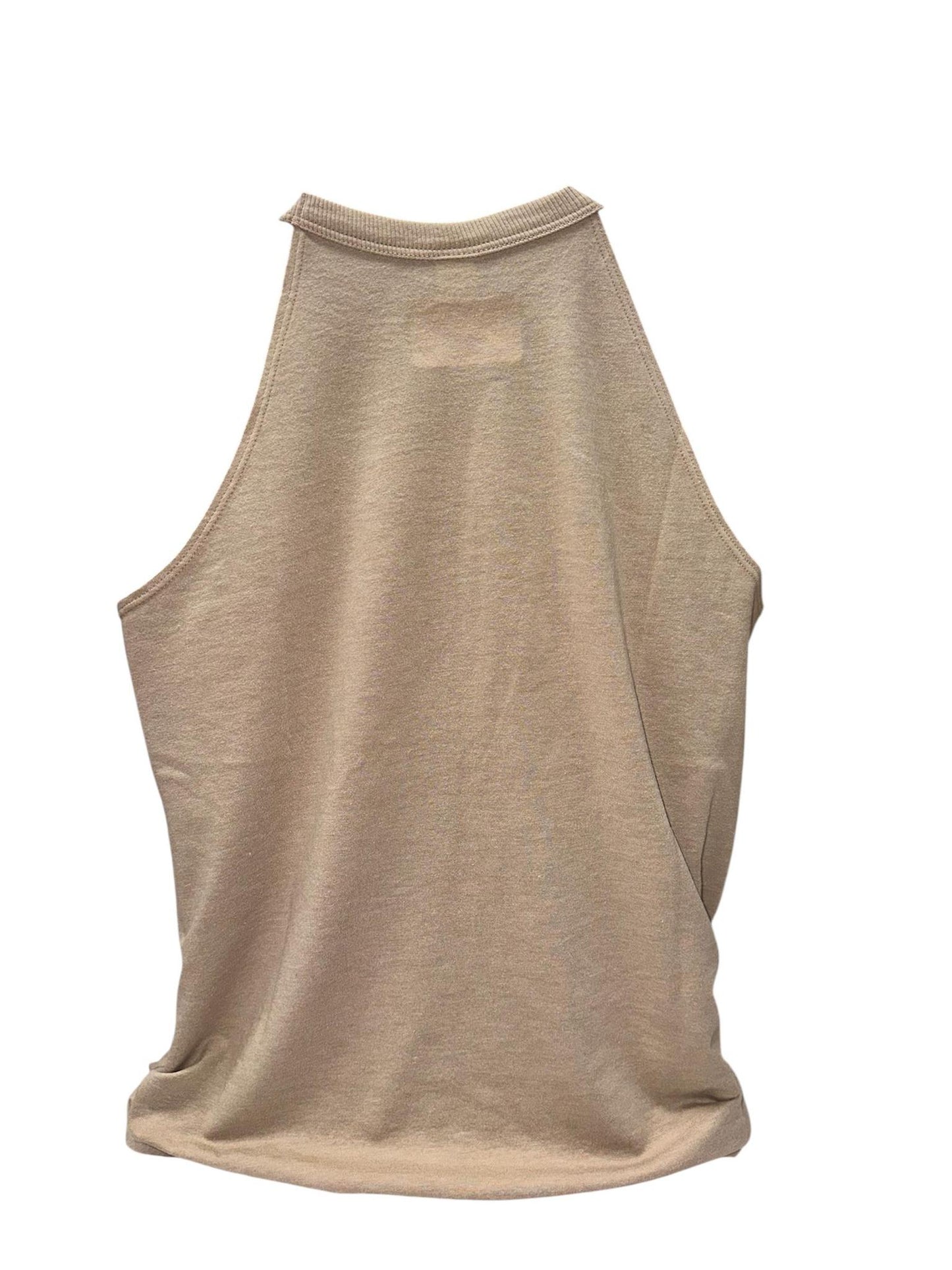 Tan Leather Stitch Ladies Tank