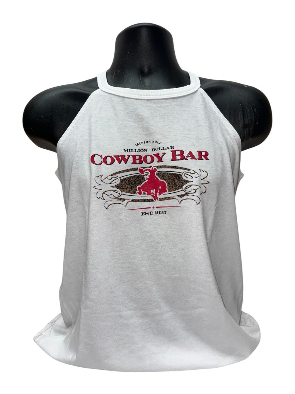 White Leather Stitch Ladies Tank