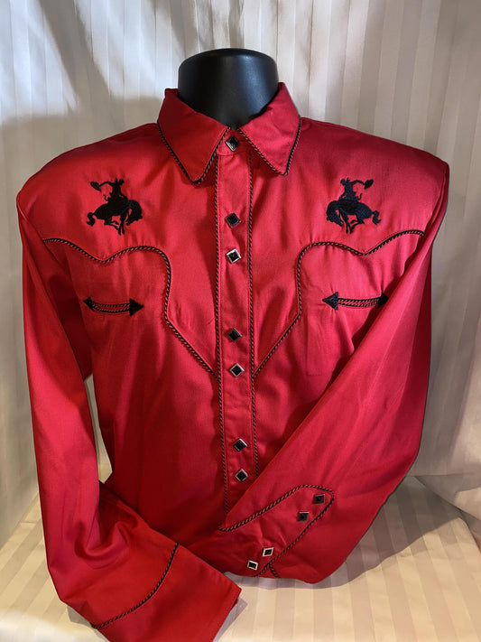 Long Sleeve Red Scully Dress Shirt