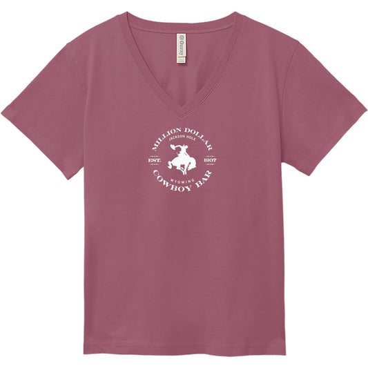 Short Sleeve ladies V Rose