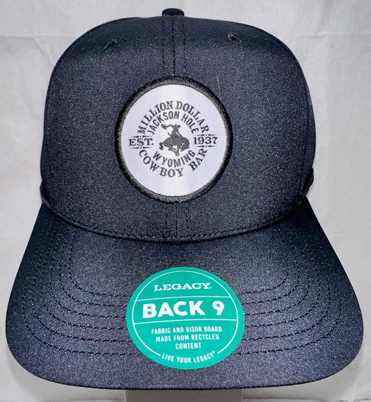 Black Hat White Round Patch